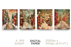 Christmas Digital Paper Watercolor JPG