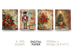 Christmas Digital Paper Watercolor JPG