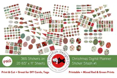 Christmas Digital Planner Junk Journal Stickers Product Image 1
