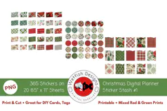 Christmas Digital Planner Junk Journal Stickers Product Image 2