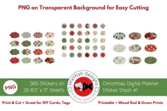 Christmas Digital Planner Junk Journal Stickers Product Image 3