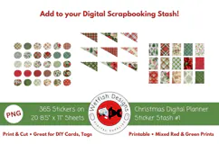 Christmas Digital Planner Junk Journal Stickers Product Image 5