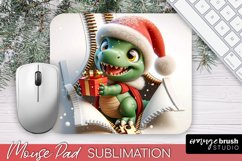 Christmas Dinosaur 3D Mouse Pad Sublimation Zip Wall Design
