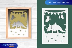 Christmas Triceratops Papercut Product Image 1
