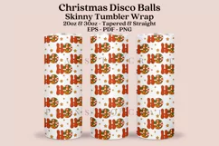 christmas disco balls skinny tumbler sublimation wrap with high resolution and transparant background are for 20oz and 30oz skinny tumbler