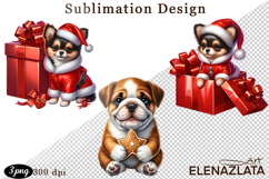 Cute Christmas Dog Clipart | Christmas Sublimation PNG Product Image 1