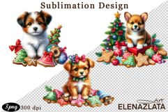 Cute Christmas Dog Clipart | Christmas Sublimation PNG Product Image 1