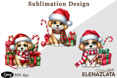 Cute Christmas Dog Clipart | Christmas Sublimation PNG Product Image 1