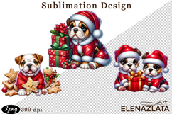 Cute Christmas Dog Clipart | Christmas Sublimation PNG Product Image 1