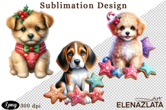 Cute Christmas Dog Clipart | Christmas Sublimation PNG Product Image 1