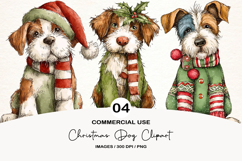 Christmas Dog Clipart PNG Sublimation Product Image 1