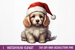 Cute Christmas Dog Sublimation Clipart, Cute Christmas Dog Product Image 1