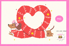Cute Christmas Dachshund Dog Heart Shape Sublimation PNG Product Image 1