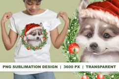 Husky dog Christmas PNG Sublimation design Product Image 1