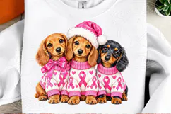 Christmas Dog Lover Pink Ribbon Breast Cancer Awareness Product Image 2