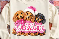 Christmas Dog Lover Pink Ribbon Breast Cancer Awareness Product Image 4