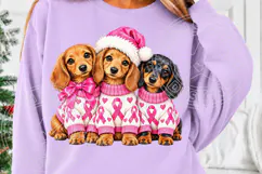 Christmas Dog Lover Pink Ribbon Breast Cancer Awareness Product Image 5