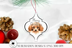 christmas ornament with a cute apricot poodle