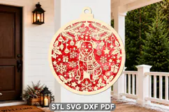 Christmas Dog Ornament Laser Cut SVG Product Image 1