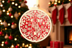Christmas Dog Ornament Laser Cut SVG Product Image 2