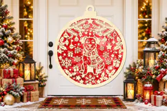 Christmas Dog Ornament Laser Cut SVG Product Image 3