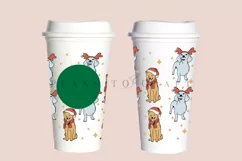 Christmas Dog Outline starbucks 16oz hot cup tumbler wrap svg presized template for tumbler grande suitable for cricut and silhouette