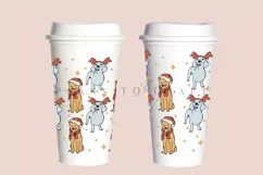 Christmas Dog Outline starbucks 16oz hot cup tumbler wrap svg presized template for tumbler grande suitable for cricut and silhouette