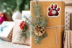 Christmas dog paw clipart Stickers PNG Product Image 3