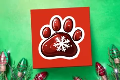 Christmas dog paw clipart Stickers PNG Product Image 2
