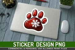 Christmas dog paw clipart Stickers PNG Product Image 1