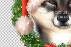 Christmas Dog Portrait PNG Illustration Product Image 2