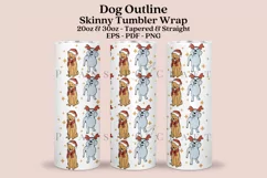 christmas dog skinny tumbler sublimation wrap with high resolution and transparant background are for 20oz and 30oz skinny tumbler