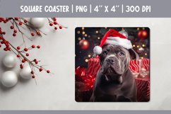 Christmas Dog Square Coaster Sublimation Design| Cane Corso Product Image 1