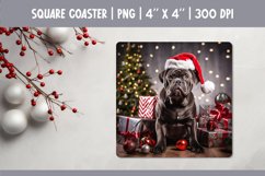Christmas Dog Square Coaster Sublimation Design| Cane Corso Product Image 1