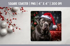 Christmas Dog Square Coaster Sublimation Design| Cane Corso Product Image 1