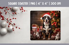 Christmas Dog Coaster Sublimation| Greater Swiss Mountain Product Image 1