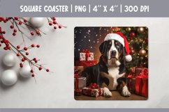 Christmas Dog Coaster Sublimation| Greater Swiss Mountain Product Image 1