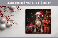 Christmas Dog Coaster Sublimation Design| staffordshire Product Image 1