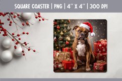 Christmas Dog Coaster Sublimation Design| staffordshire Product Image 1