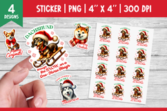 Christmas Dog Stickers Bundle | Funny Stickers Printable PNG Product Image 7