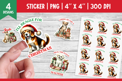 Christmas Dog Stickers Bundle | Funny Stickers Printable PNG Product Image 8