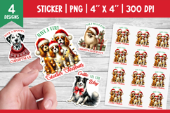 Christmas Dog Stickers Bundle | Funny Stickers Printable PNG Product Image 5