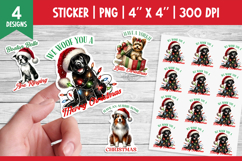 Christmas Dog Stickers Bundle | Funny Stickers Printable PNG Product Image 2