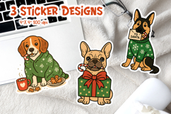 Christmas Dog Vintage Stickers | Beagle Bulldog Shepherd Product Image 1