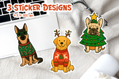 Christmas Dog Vintage Sticker Printable | Shepherd Retriever Product Image 1