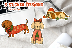 Christmas Dog Sticker Printable | Dachshund Poodle Basset Product Image 1
