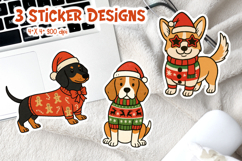 Christmas Dog Sticker Printable | Dachshund Beagle Corgi Product Image 1