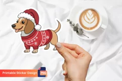 Christmas Dog Sticker, Cute Christmas Animal Sticker Product Image 1