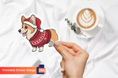Christmas Dog Sticker, Cute Christmas Animal Sticker Product Image 1
