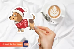 Christmas Dog Sticker, Cute Christmas Animal Sticker Product Image 1
